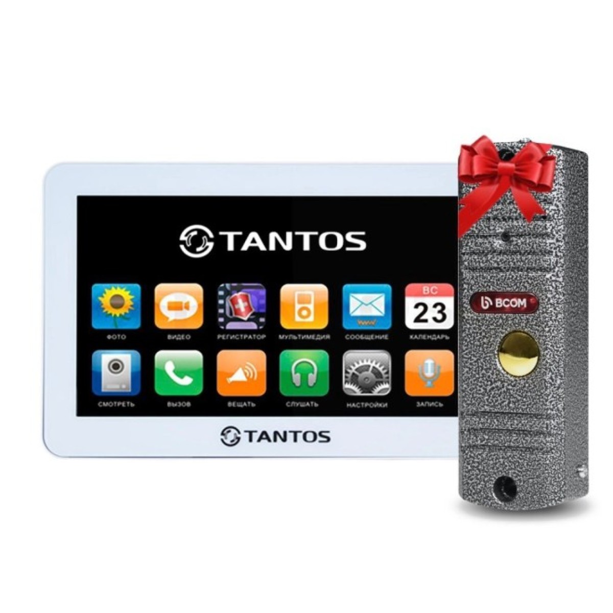 Видеодомофон Tantos Neo GSM 7" (White) + Видеопанель BCOM BT-305HR Silver (1062541) 256_256.jpg