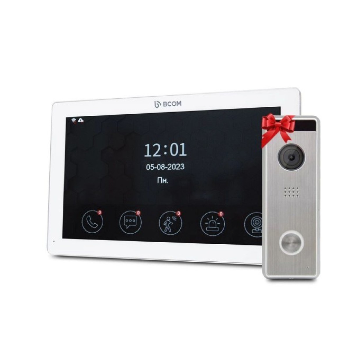 Видеодомофон 10" BCOM BD-1070FHD White + Видеопанель Tantos Triniti FHD (2405471) 256_256.jpg