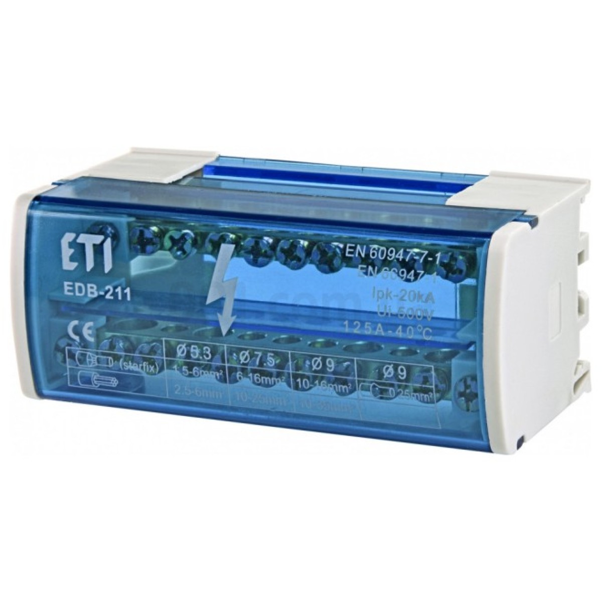 Шина нулевая в корпусе (кросс-модуль) EDB-211 2p L+PE/N 125A 11 выходов, ETI 256_256.jpg