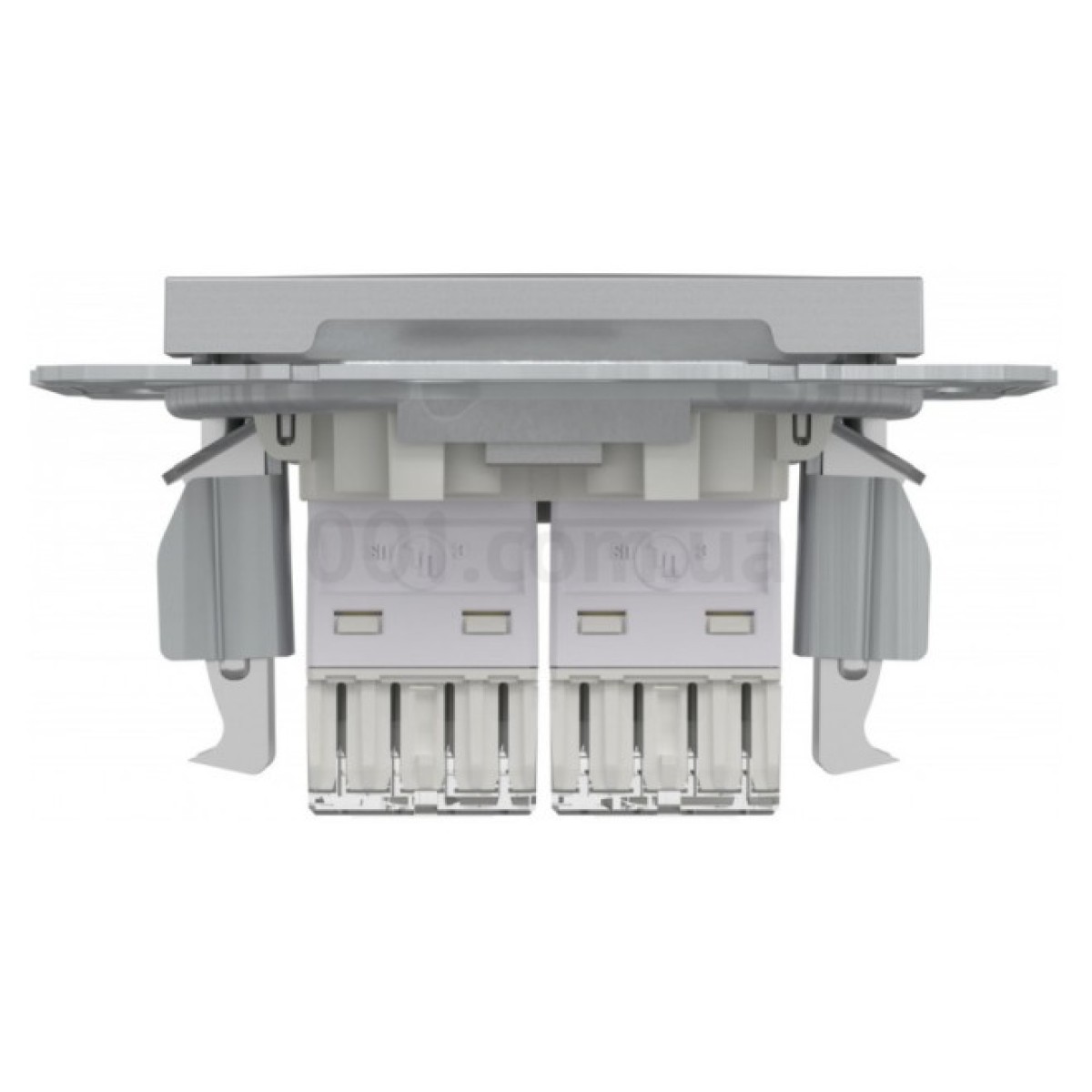 Розетка компьютерная (RJ45) кат.5e UTP двойная Asfora алюминий, Schneider Electric 98_98.jpg - фото 2