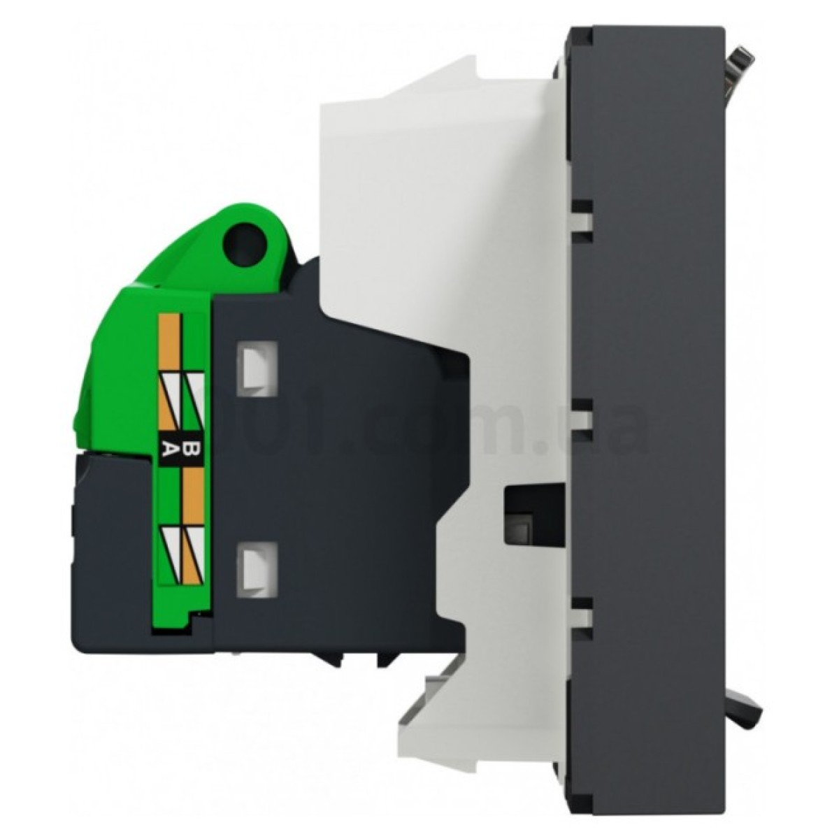 Розетка компьютерная RJ45 кат.5 UTP (2 модуля) Unica New антрацит, Schneider Electric 98_98.jpg - фото 2