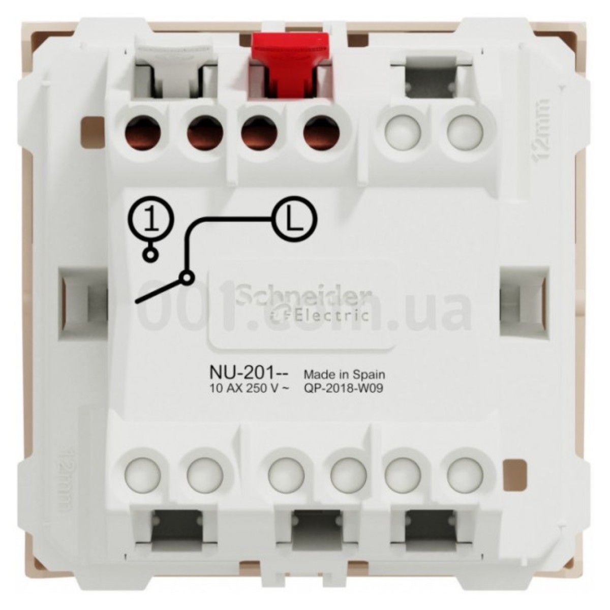 Выключатель 1-клавишный (2 модуля) 10А Unica New бежевый, Schneider Electric 98_98.jpg - фото 2