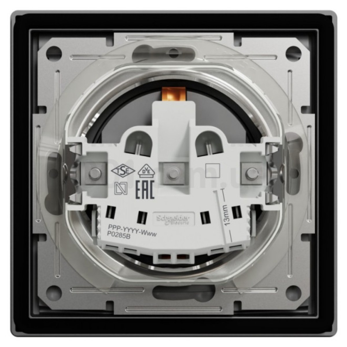 Розетка с з/к, защитными шторками и крышкой IP44 Asfora антрацит, Schneider Electric 98_98.jpg - фото 2