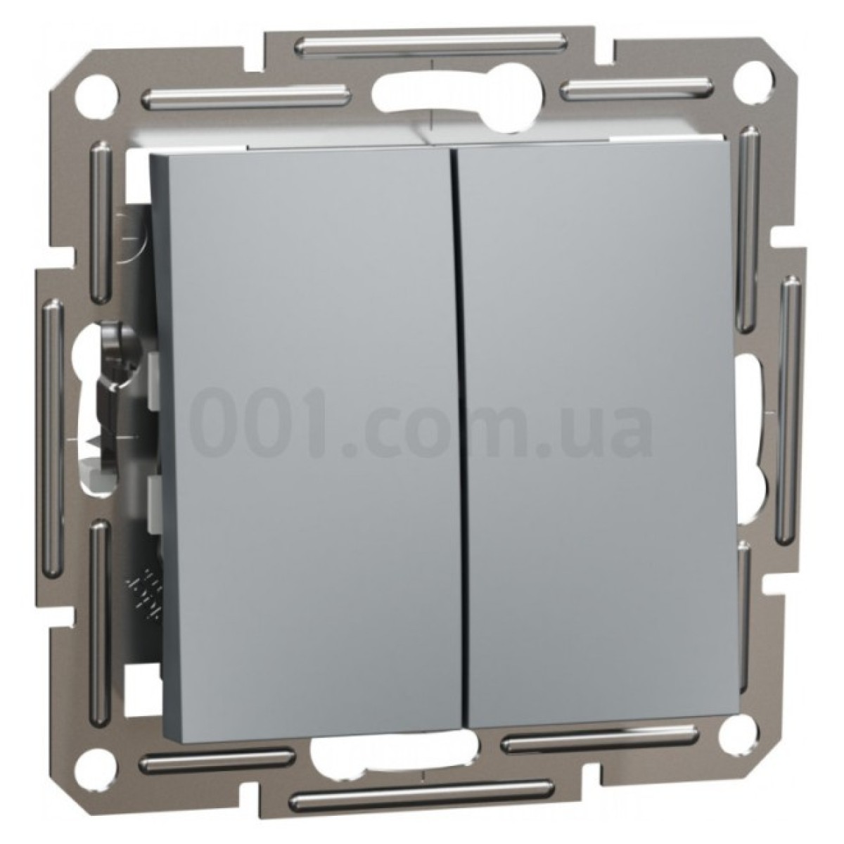 Выключатель двухклавишный (самозажимные клеммы) Asfora сталь, Schneider Electric 256_256.jpg