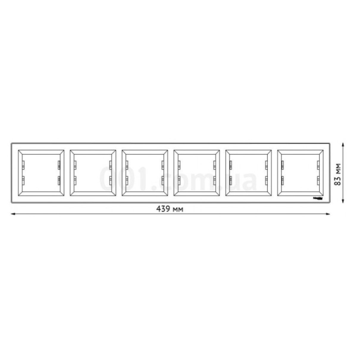 Рамка 6-местная горизонтальная Asfora антрацит, Schneider Electric 98_98.jpg - фото 2