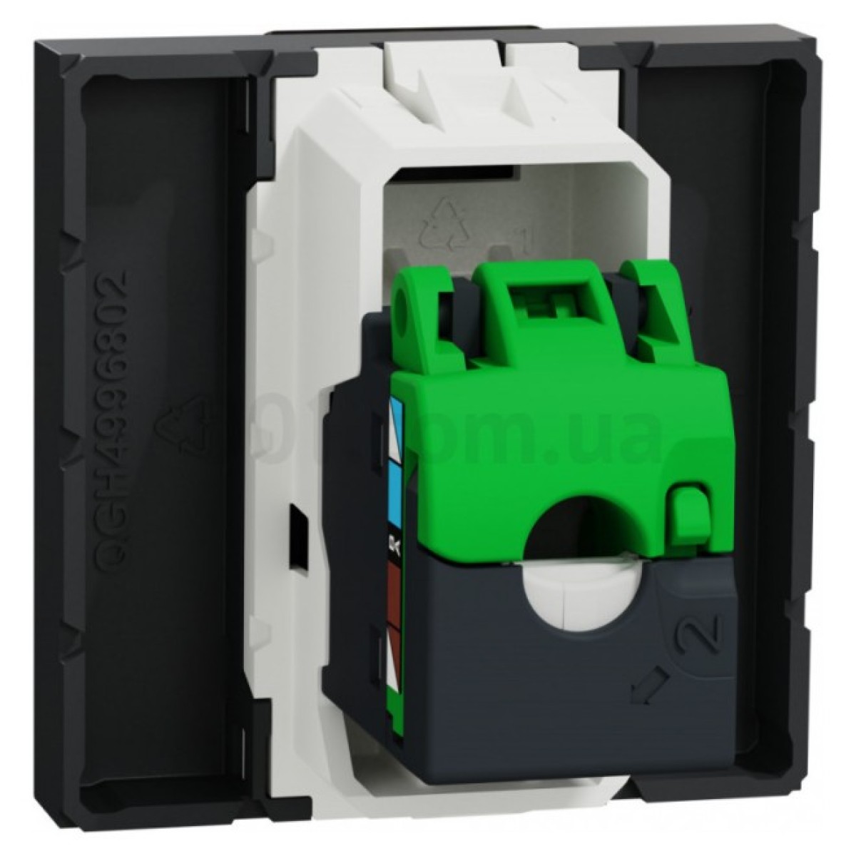 Розетка компьютерная RJ45 кат.5 UTP (2 модуля) Unica New антрацит, Schneider Electric 98_98.jpg - фото 3