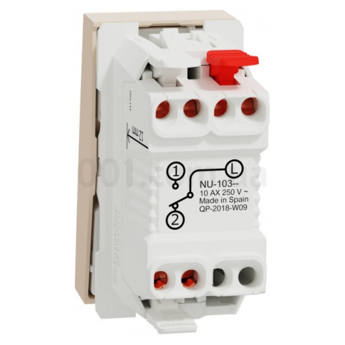 Переключатель 1-клавишный (1 модуль) 10А Unica New бежевый, Schneider Electric 98_98.jpg - фото 4