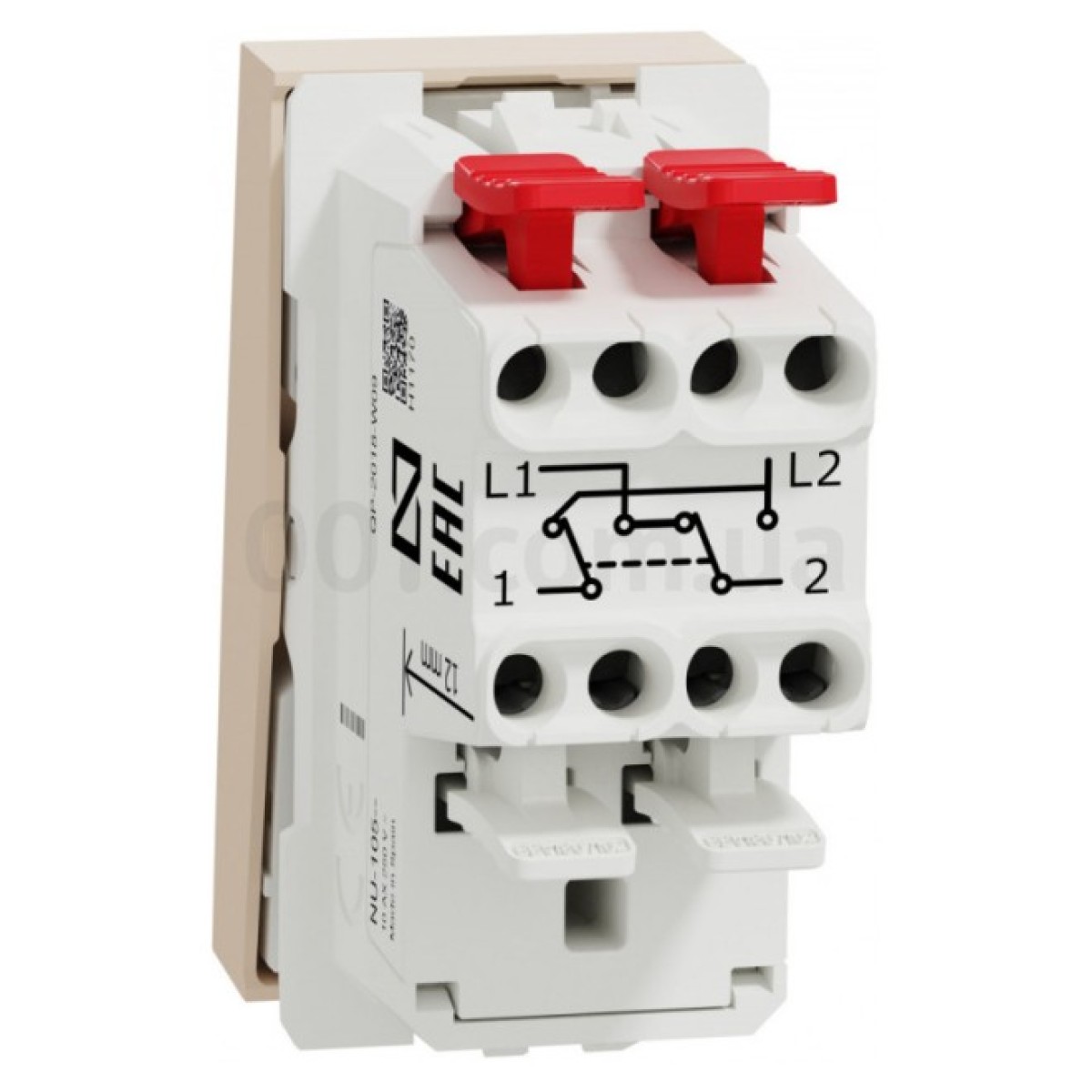 Переключатель перекрестный 1-клавишный (1 модуль) 10А Unica New бежевый, Schneider Electric 98_98.jpg - фото 6