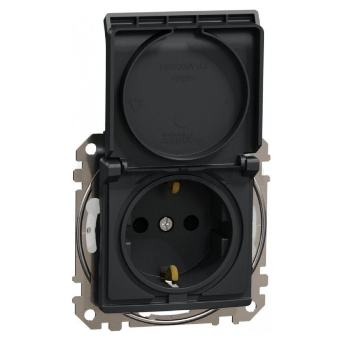 Розетка с з/к, шторками и крышкой IP44 Sedna Design черная, Schneider Electric 256_256.jpg