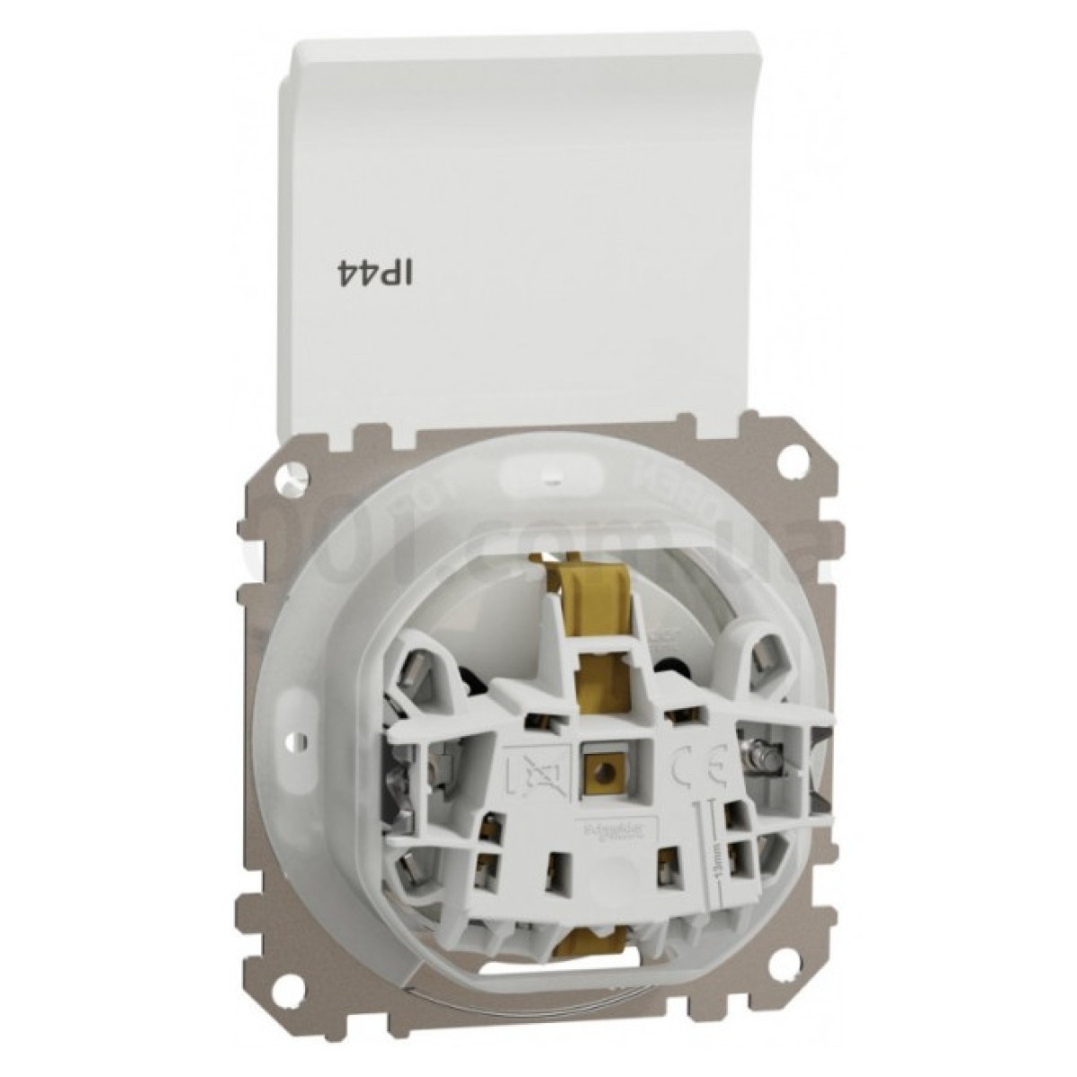 Розетка с з/к, шторками и крышкой IP44 Sedna Design белая, Schneider Electric 98_98.jpg - фото 2