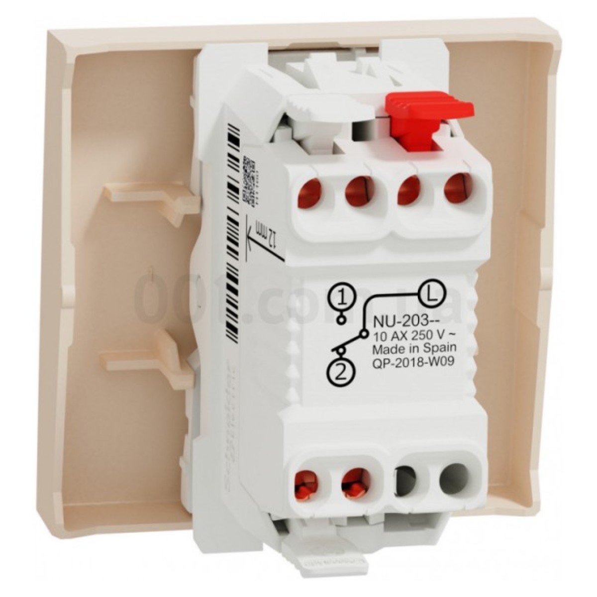Переключатель 1-клавишный (2 модуля) 10А Unica New бежевый, Schneider Electric 98_98.jpg - фото 4