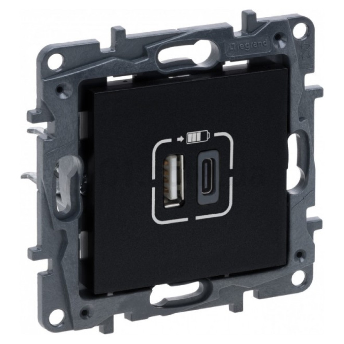 Розетка USB Тип А+C 12Вт+15Вт 5В Niloe Step чорна, Legrand 256_256.jpg