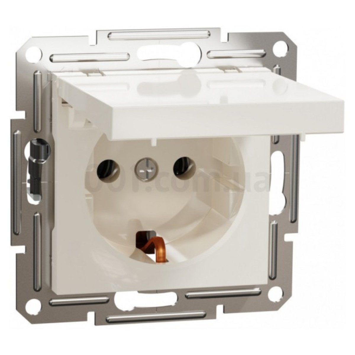 Розетка з з/к і кришкою Asfora кремова БЕЗ РАМКИ, Schneider Electric 256_256.jpg