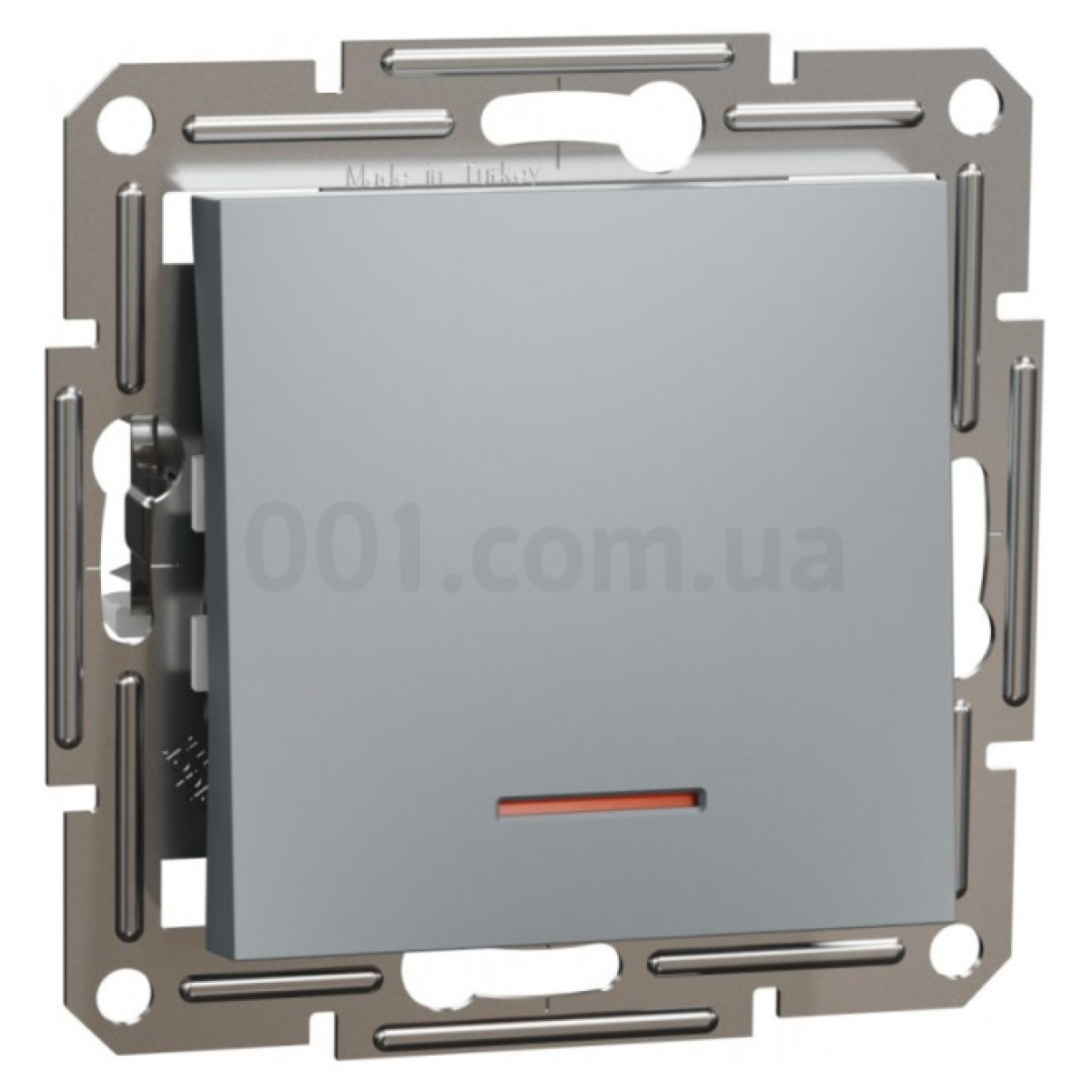 Выключатель одноклавишный с подсветкой (самозажимные клеммы) Asfora сталь, Schneider Electric 256_256.jpg