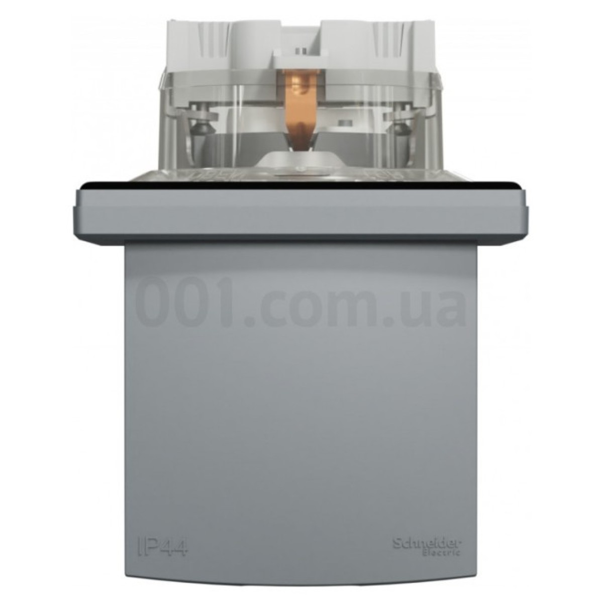 Розетка с з/к, защитными шторками и крышкой IP44 Asfora сталь, Schneider Electric 98_98.jpg - фото 3