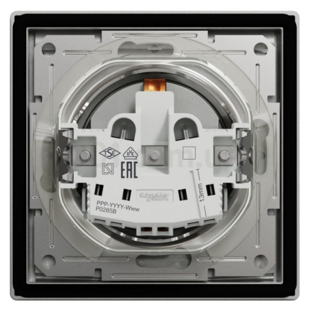 Розетка с з/к, защитными шторками и крышкой IP44 Asfora алюминий, Schneider Electric 98_98.jpg - фото 2