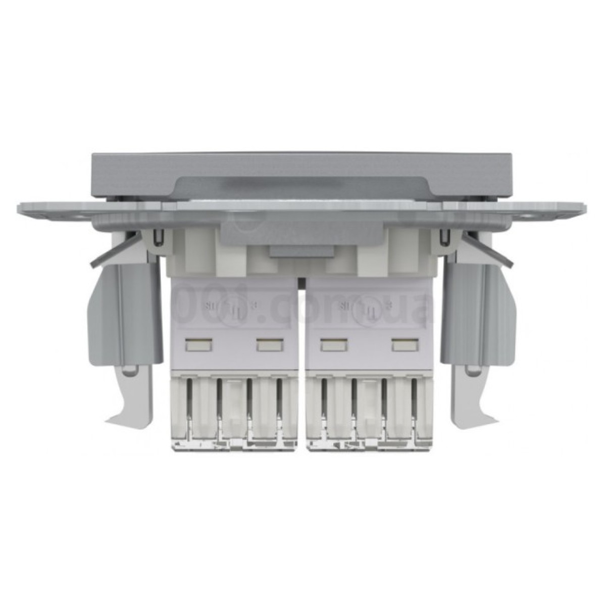 Розетка компьютерная (RJ45) кат.5e UTP двойная Asfora сталь, Schneider Electric 98_98.jpg - фото 2