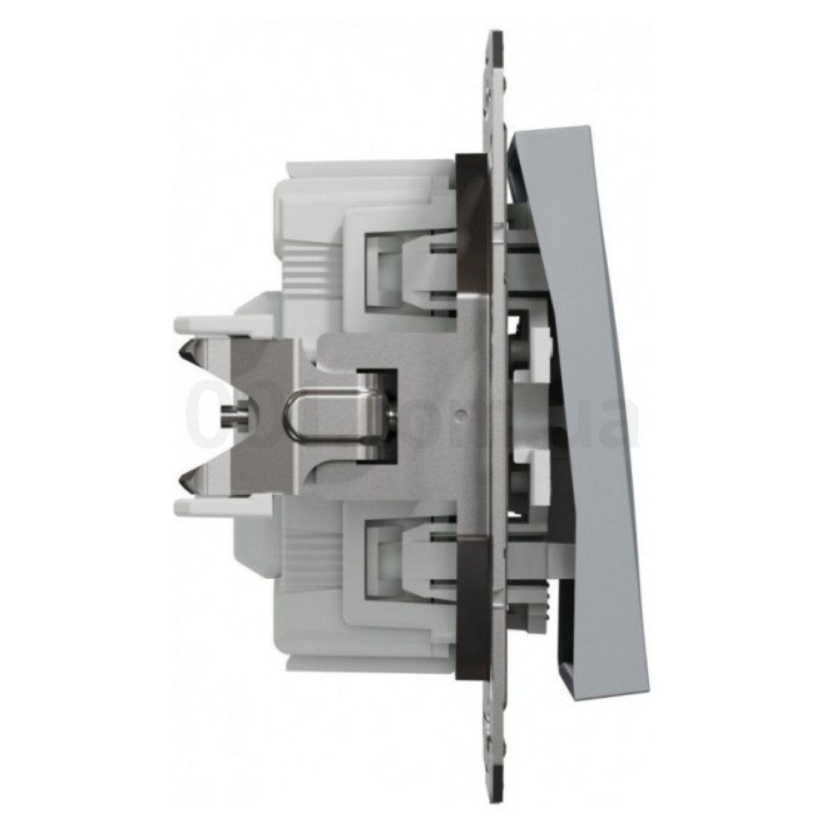 Выключатель одноклавишный с подсветкой (самозажимные клеммы) Asfora сталь, Schneider Electric 98_98.jpg - фото 4