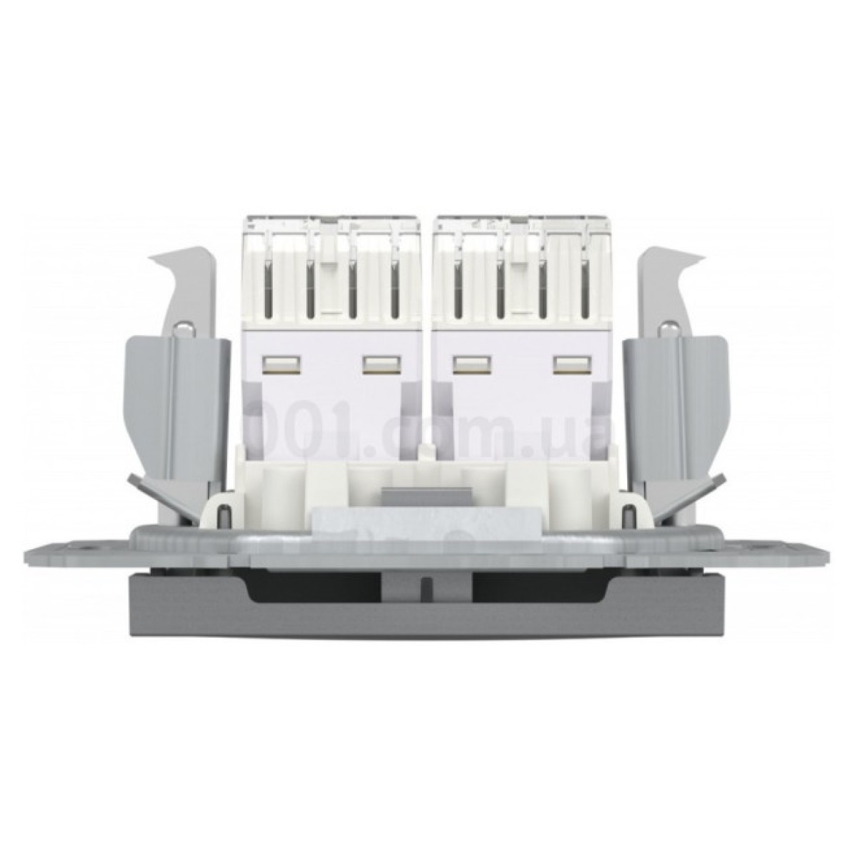 Розетка компьютерная (RJ45) кат.5e UTP двойная Asfora сталь, Schneider Electric 98_98.jpg - фото 3