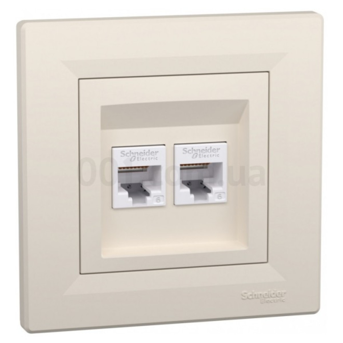Розетка компьютерная (RJ45) кат.6 UTP двойная Asfora кремовая, Schneider Electric 256_256.jpg