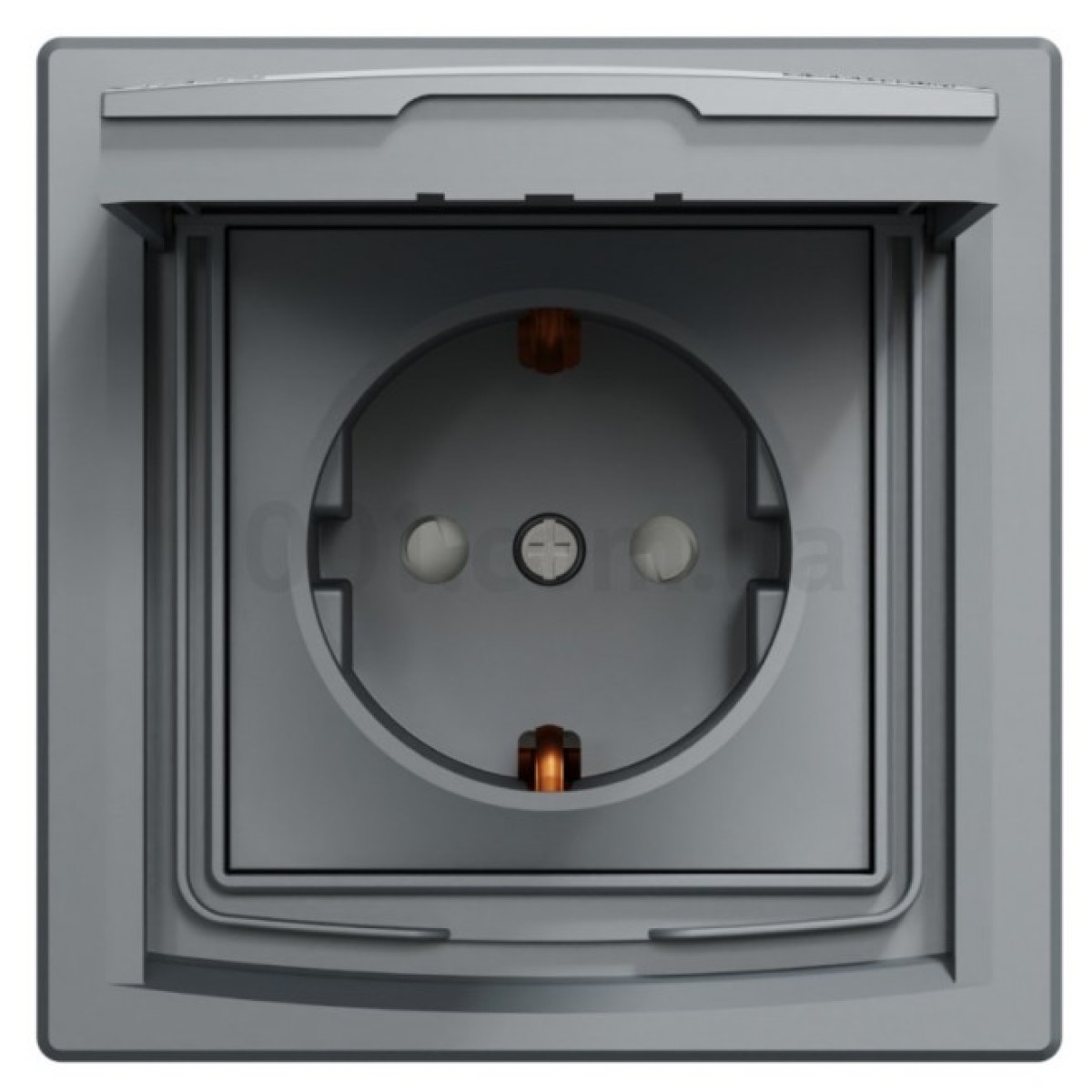 Розетка с з/к, защитными шторками и крышкой IP44 Asfora сталь, Schneider Electric 98_98.jpg - фото 5
