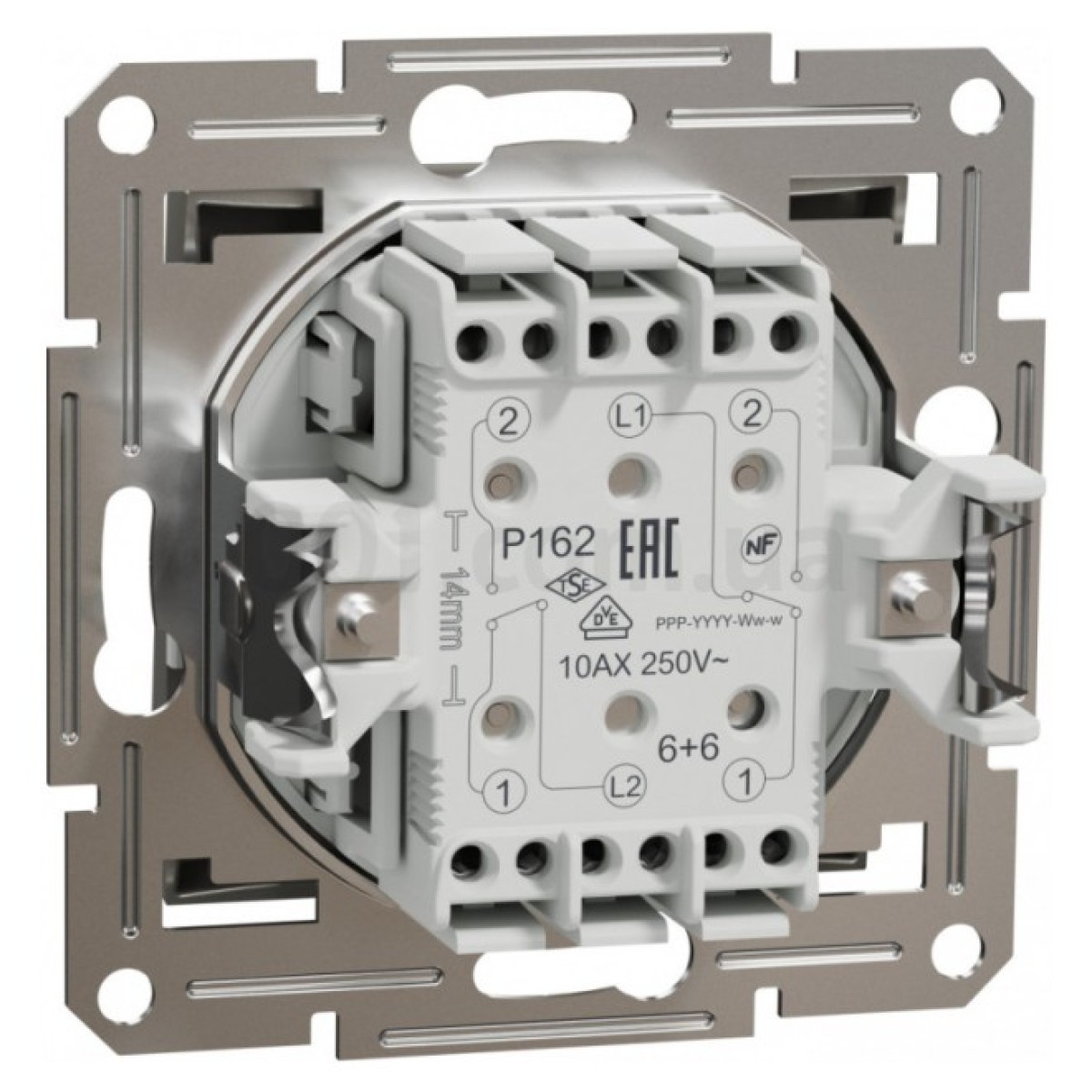 Переключатель двухклавишный (самозажимные клеммы) Asfora бронза, Schneider Electric 98_98.jpg - фото 4