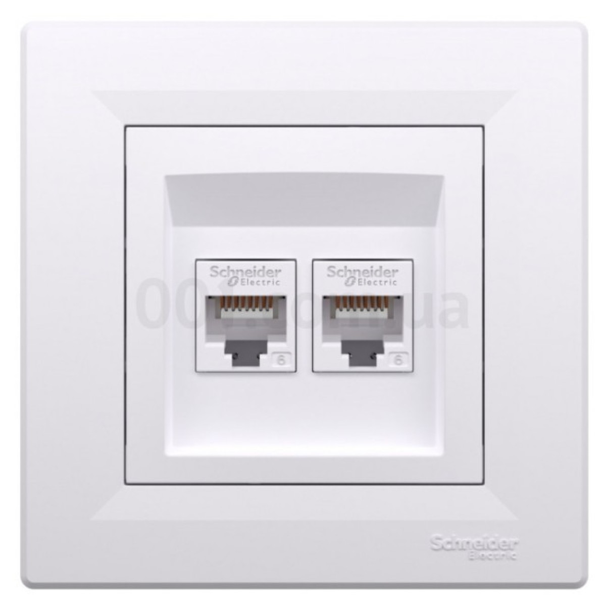 Розетка компьютерная (RJ45) кат.6 UTP двойная Asfora белая, Schneider Electric 98_98.jpg - фото 4