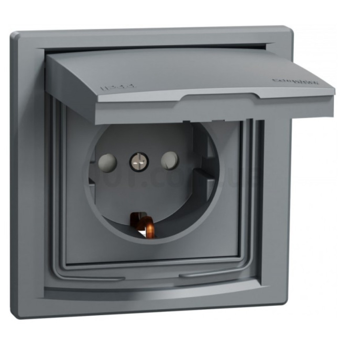 Розетка с з/к, защитными шторками и крышкой IP44 Asfora сталь, Schneider Electric 256_256.jpg