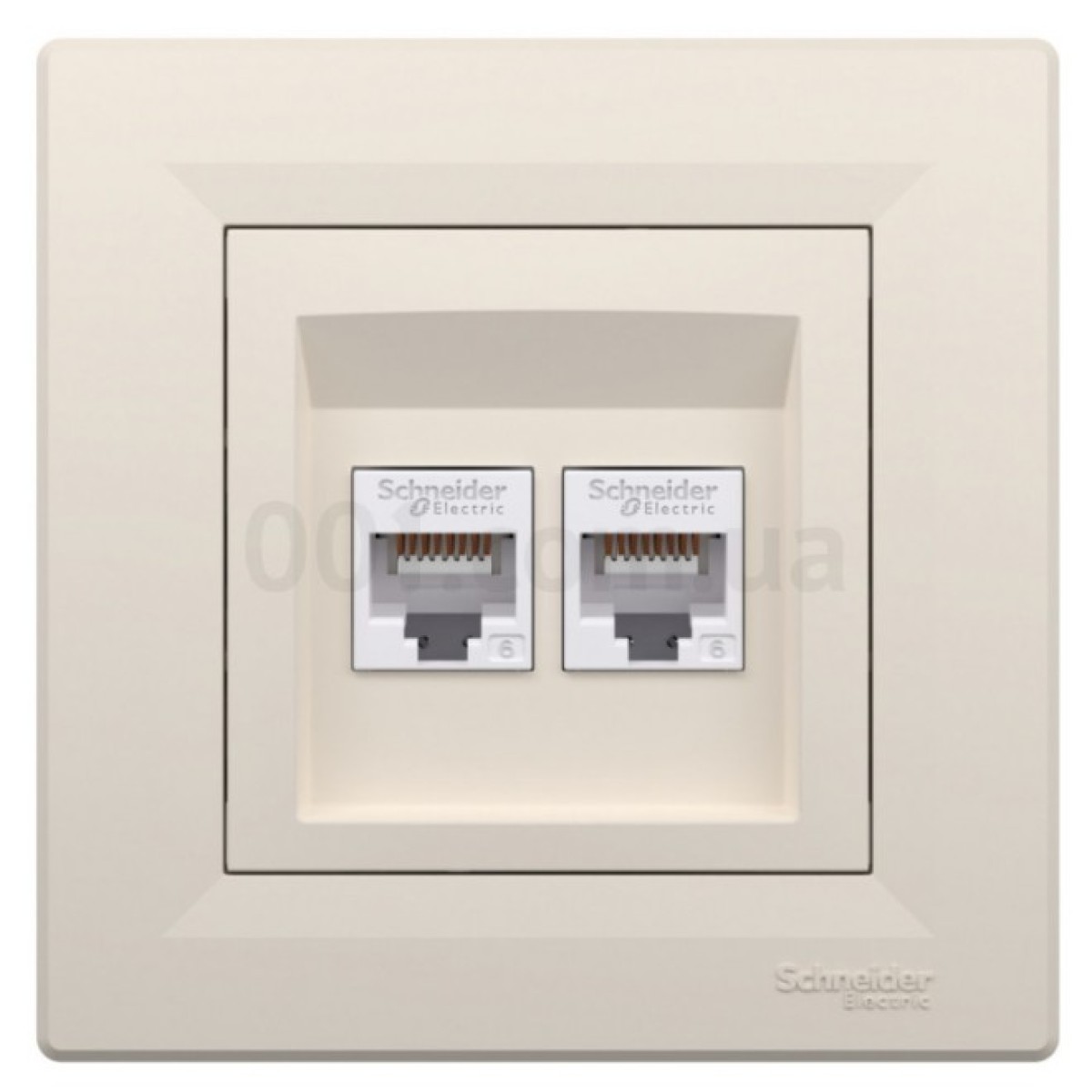 Розетка компьютерная (RJ45) кат.6 UTP двойная Asfora кремовая, Schneider Electric 98_98.jpg - фото 5