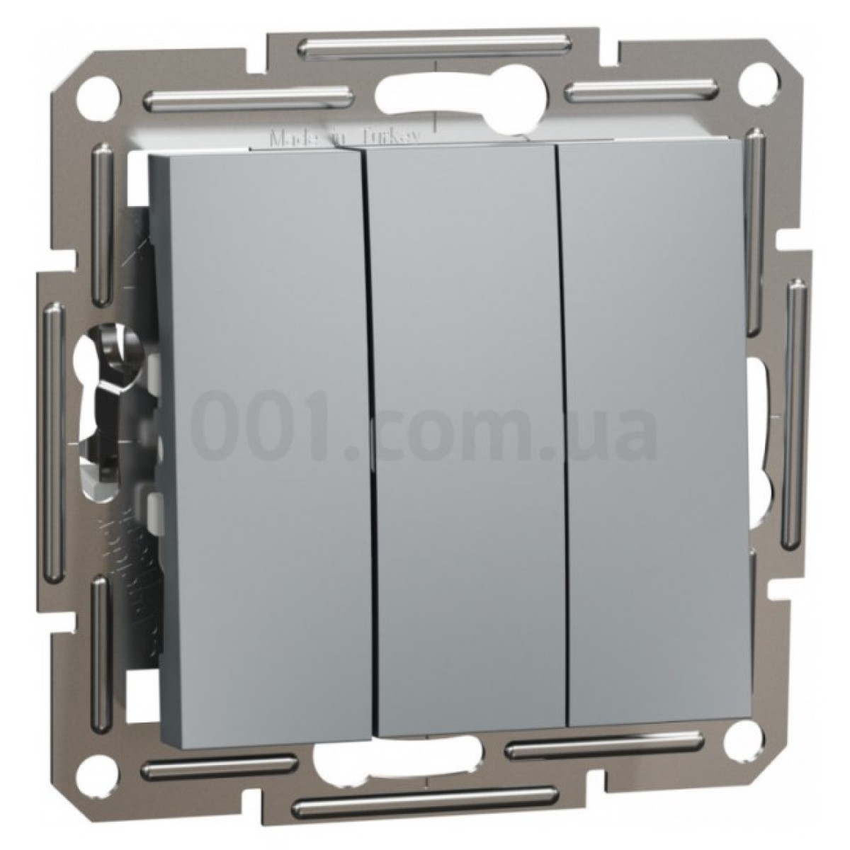 Выключатель трехклавишный (самозажимные клеммы) Asfora сталь, Schneider Electric 256_256.jpg