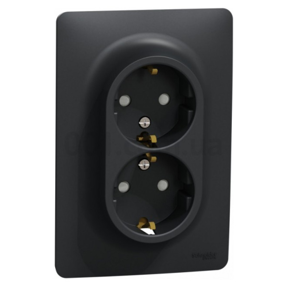 Розетка с з/к и шторками двойная Unica New антрацит, Schneider Electric 256_256.jpg