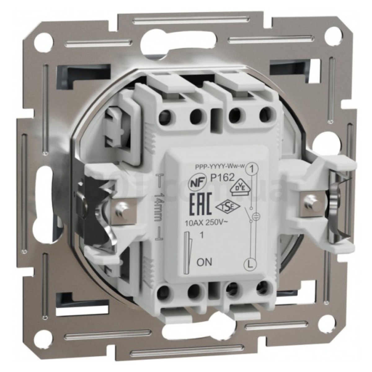 Выключатель одноклавишный с подсветкой (самозажимные клеммы) Asfora сталь, Schneider Electric 98_98.jpg - фото 9