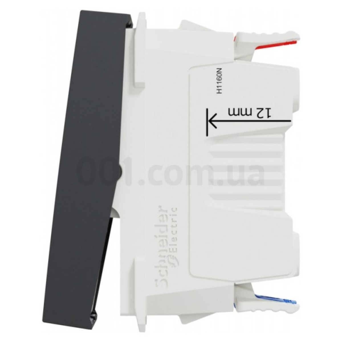 Переключатель 1-клавишный с нейтралью (1 модуль) 10А Unica New антрацит, Schneider Electric 98_98.jpg - фото 2