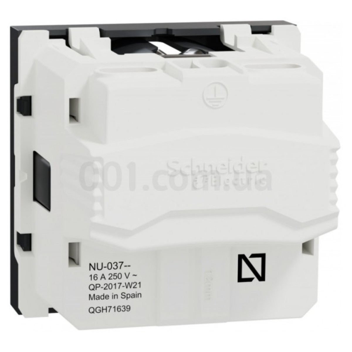 Розетка с з/к и шторками 16А (винтовые зажимы) Unica New антрацит, Schneider Electric 98_98.jpg - фото 4