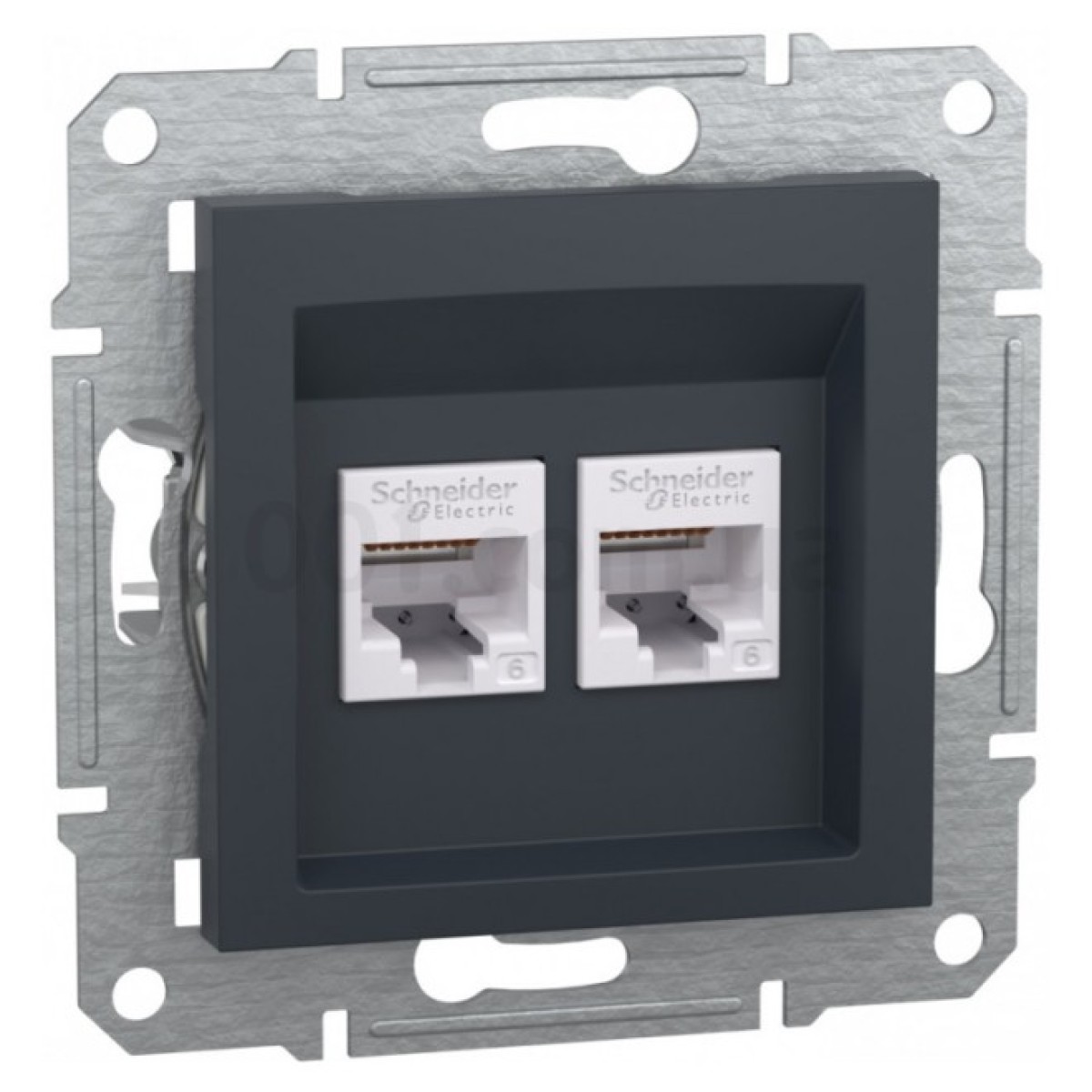 Розетка компьютерная (RJ45) кат.6 UTP двойная Asfora антрацит, Schneider Electric 256_256.jpg