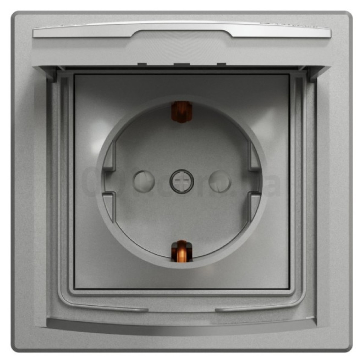 Розетка с з/к, защитными шторками и крышкой IP44 Asfora алюминий, Schneider Electric 98_98.jpg - фото 8