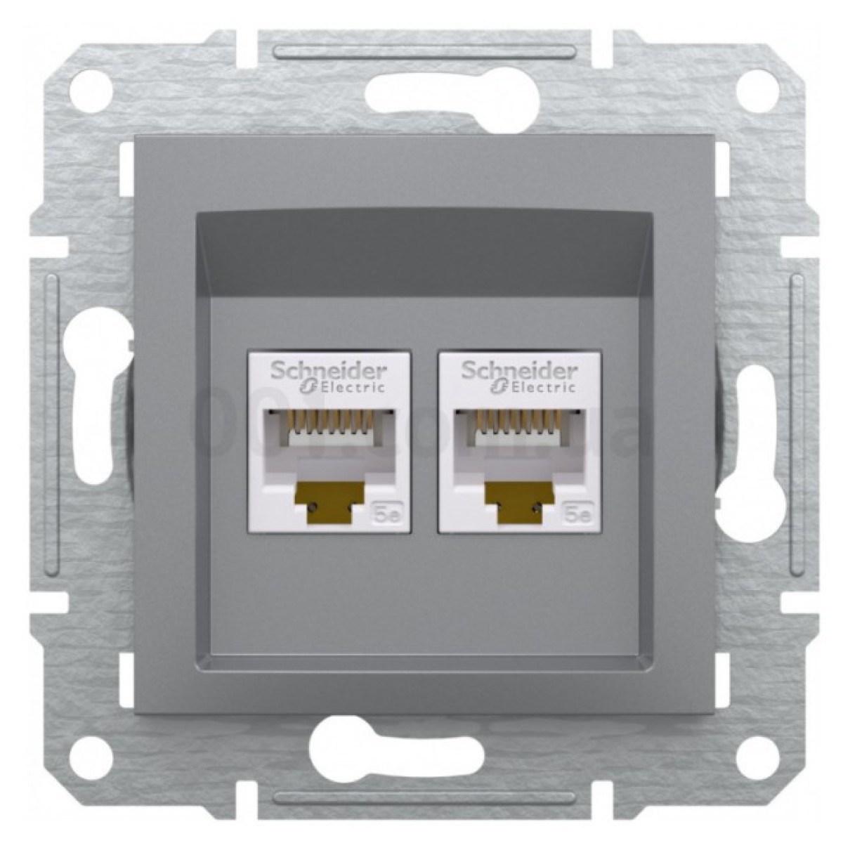 Розетка компьютерная (RJ45) кат.5e UTP двойная Asfora сталь, Schneider Electric 98_98.jpg - фото 6