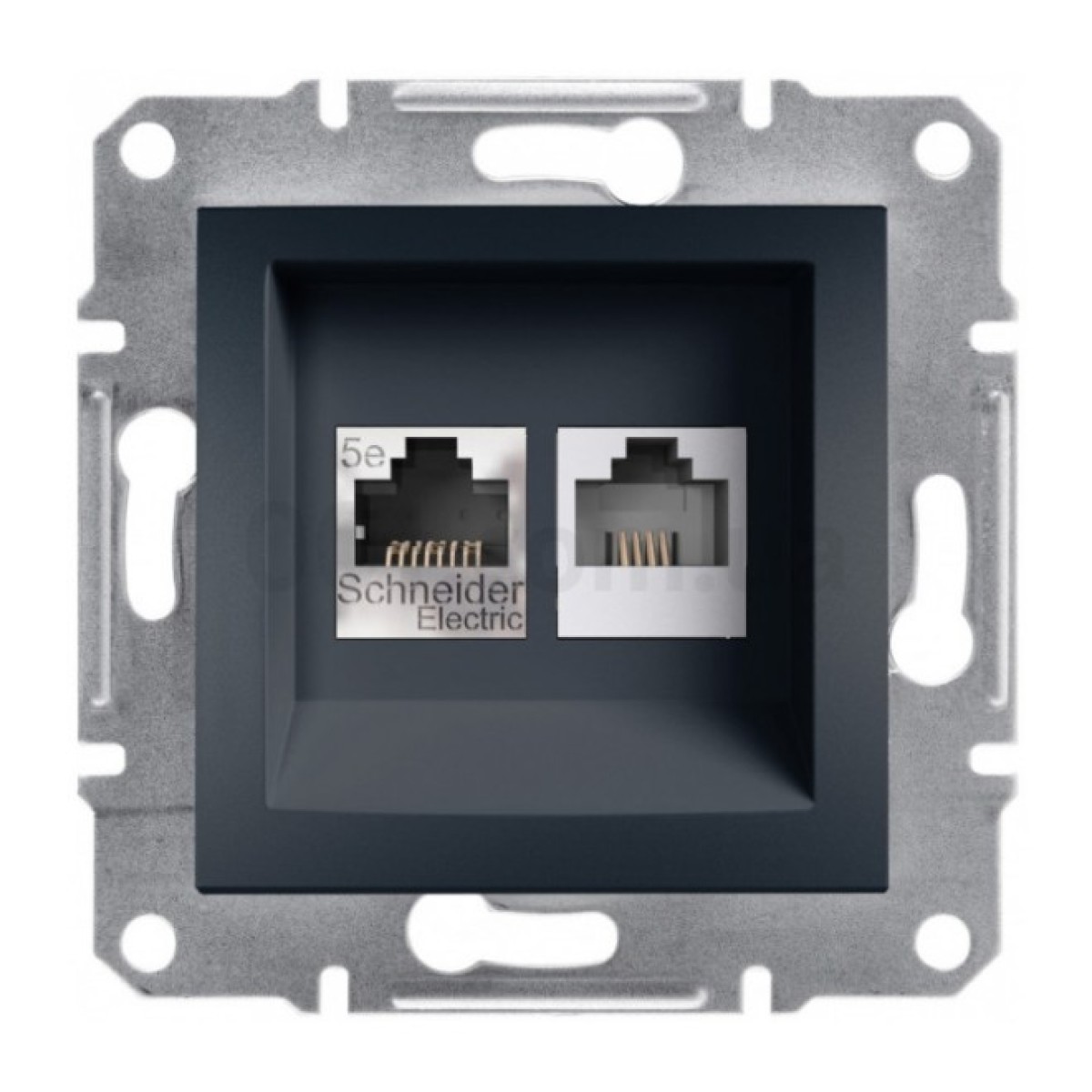 Розетка телефонная (RJ11) + компьютерная (RJ45) кат.5e UTP Asfora антрацит, Schneider Electric 256_256.jpg