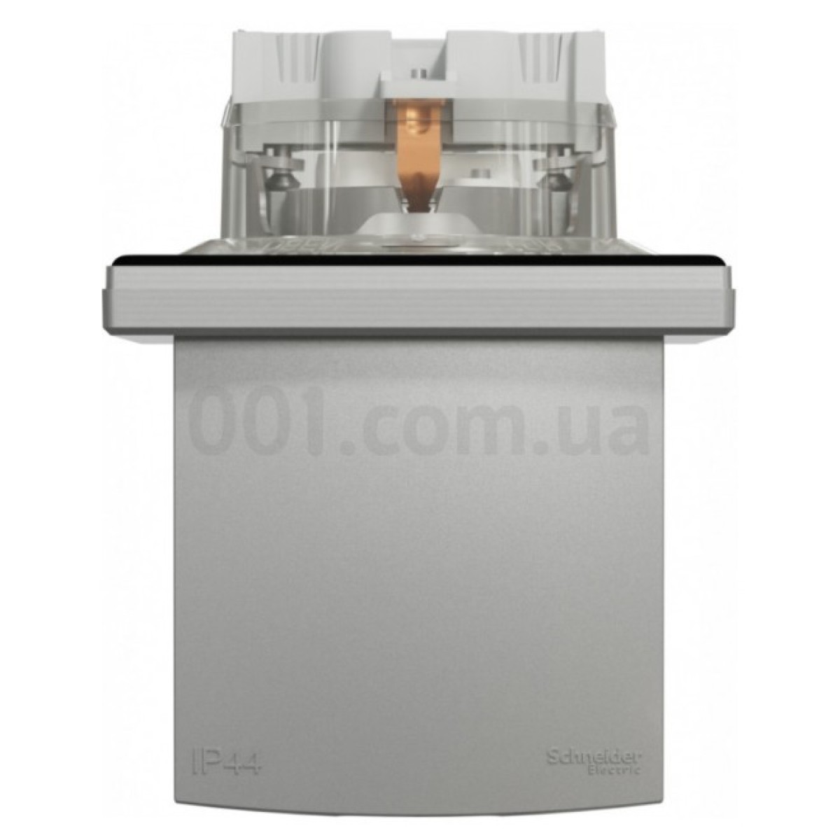 Розетка с з/к, защитными шторками и крышкой IP44 Asfora алюминий, Schneider Electric 98_98.jpg - фото 9