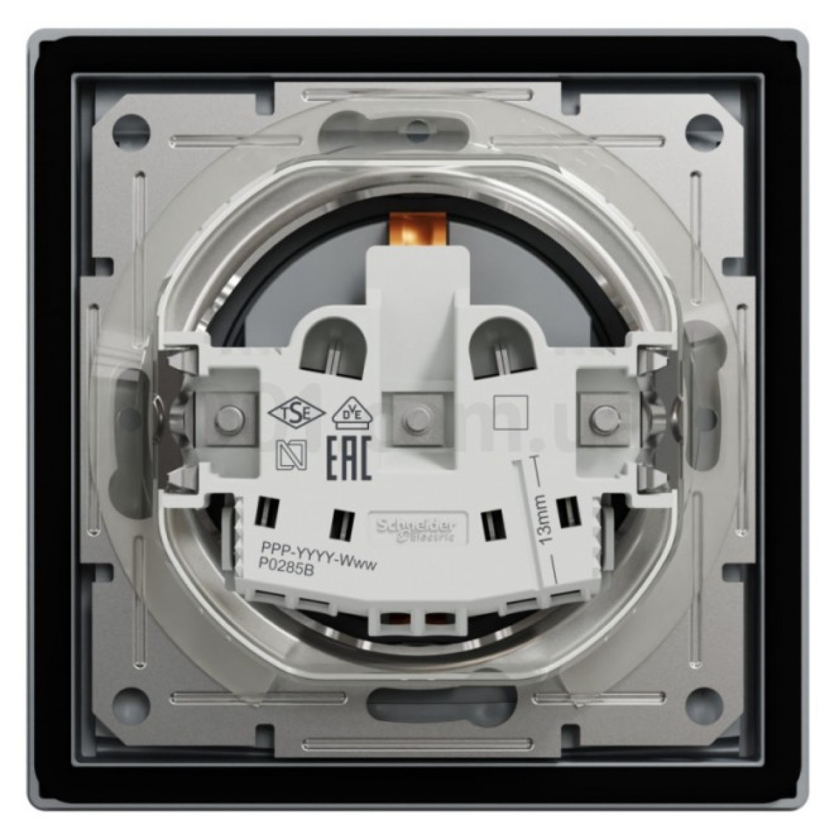 Розетка с з/к, защитными шторками и крышкой IP44 Asfora сталь, Schneider Electric 98_98.jpg - фото 8