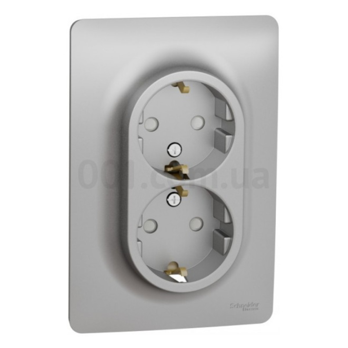 Розетка с з/к и шторками двойная Unica New алюминий, Schneider Electric 256_256.jpg
