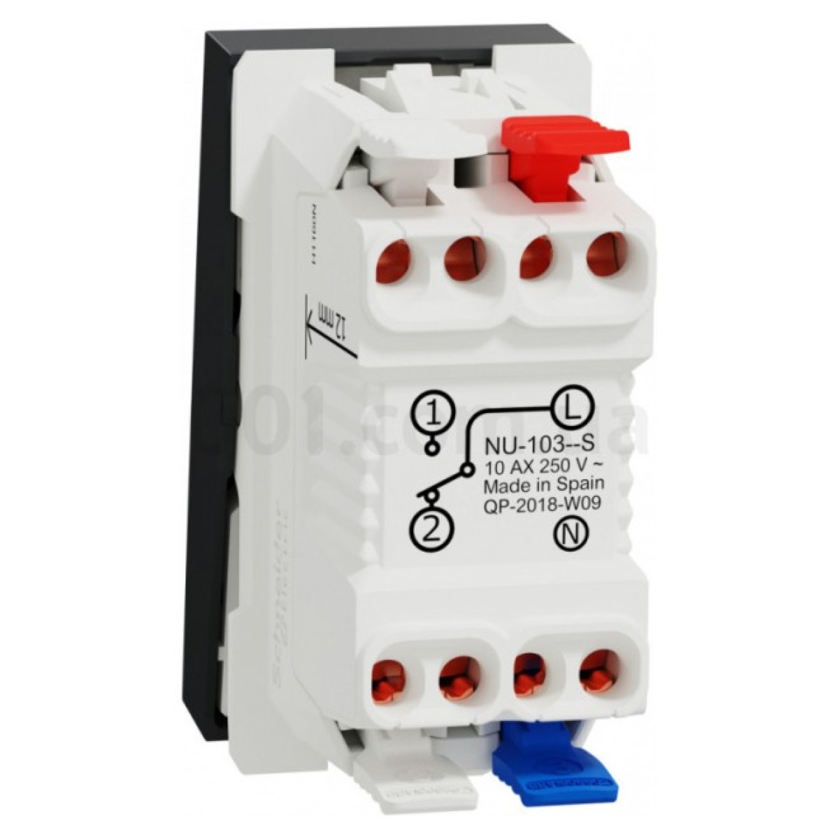 Переключатель 1-клавишный с нейтралью (1 модуль) 10А Unica New антрацит, Schneider Electric 98_98.jpg - фото 4