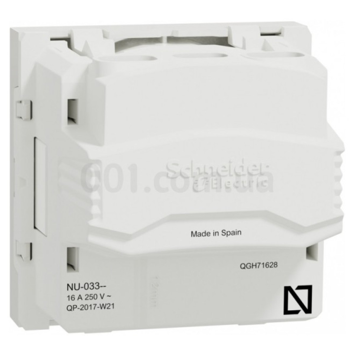 Розетка без з/к с шторками 16А 2 модуля (винтовые зажимы) Unica New белая, Schneider Electric 98_98.jpg - фото 4