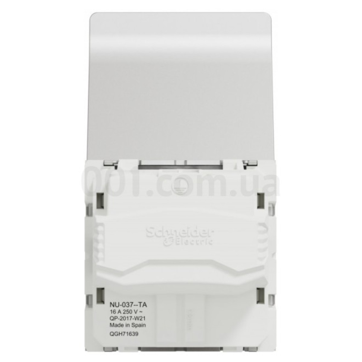 Розетка с з/к, шторками и крышкой 16А (винтовые зажимы) Unica New алюминий, Schneider Electric 98_98.jpg - фото 5