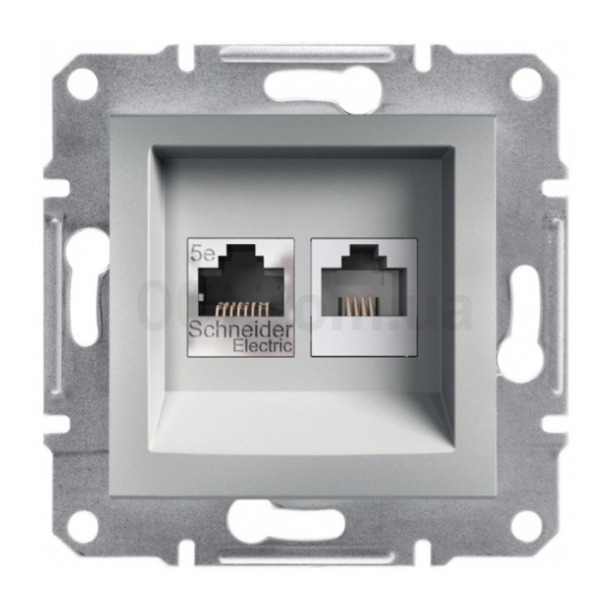 Розетка телефонная (RJ11) + компьютерная (RJ45) кат.5e UTP Asfora алюминий, Schneider Electric 256_256.jpg