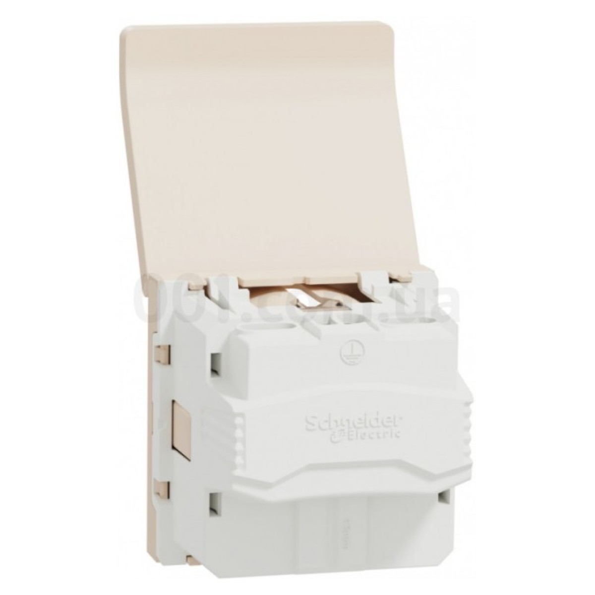 Розетка с з/к, шторками и крышкой 16А (винтовые зажимы) Unica New бежевая, Schneider Electric 98_98.jpg - фото 4