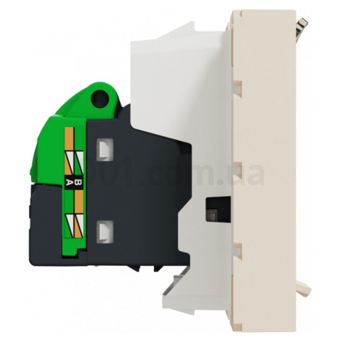 Розетка компьютерная RJ45 кат.5 UTP (2 модуля) Unica New бежевая, Schneider Electric 98_98.jpg - фото 3