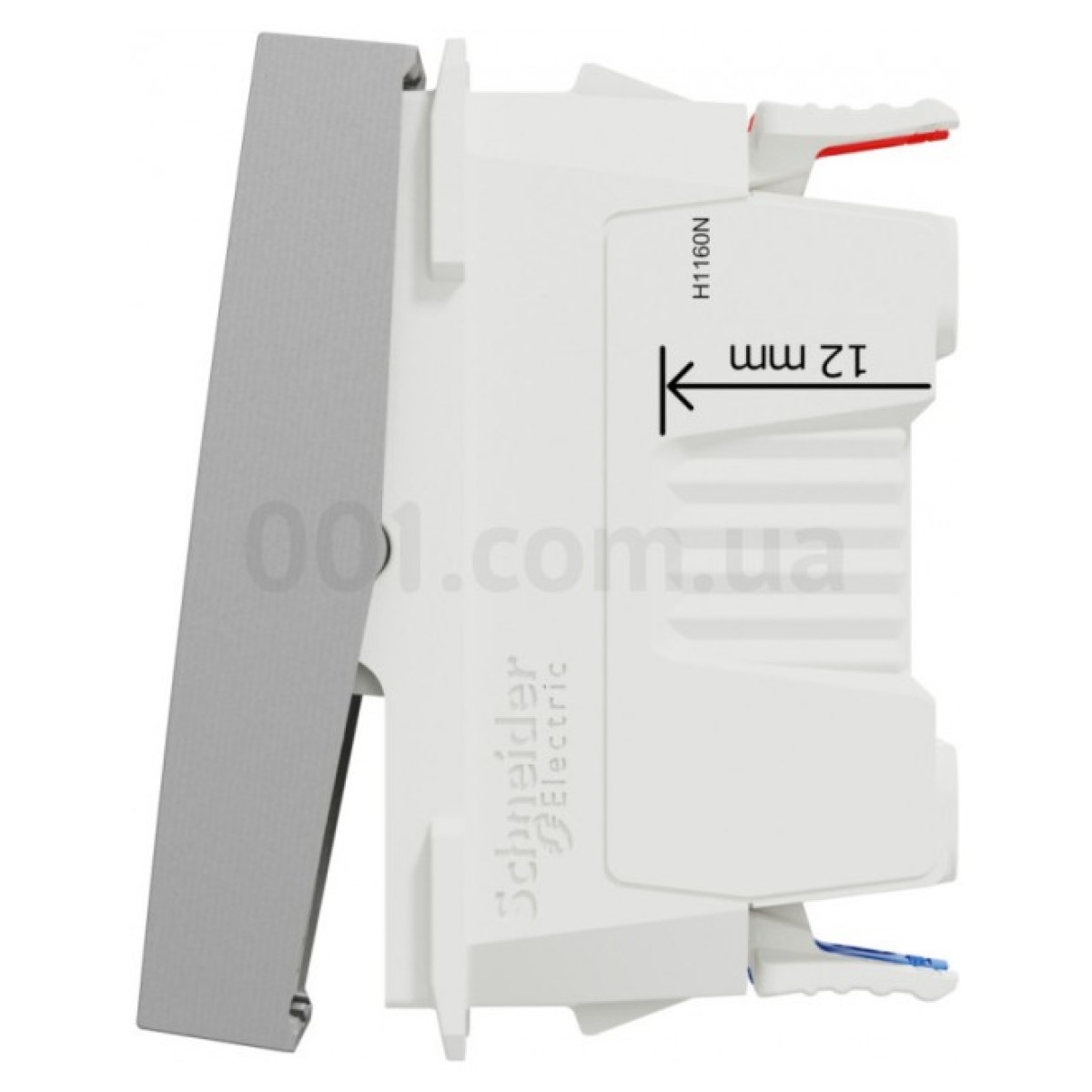 Переключатель 1-клавишный с нейтралью (1 модуль) 10А Unica New алюминий, Schneider Electric 98_98.jpg - фото 6