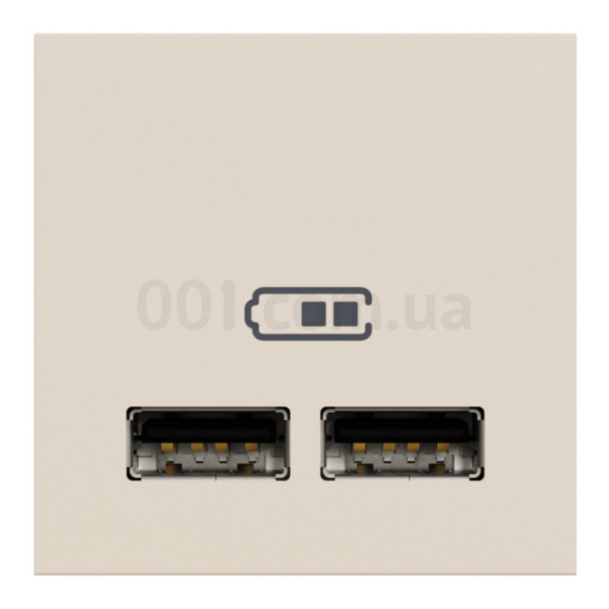 Розетка USB 2.0 двойная 2.1А тип A+A (2 модуля) Unica New бежевая, Schneider Electric 98_98.jpg - фото 3