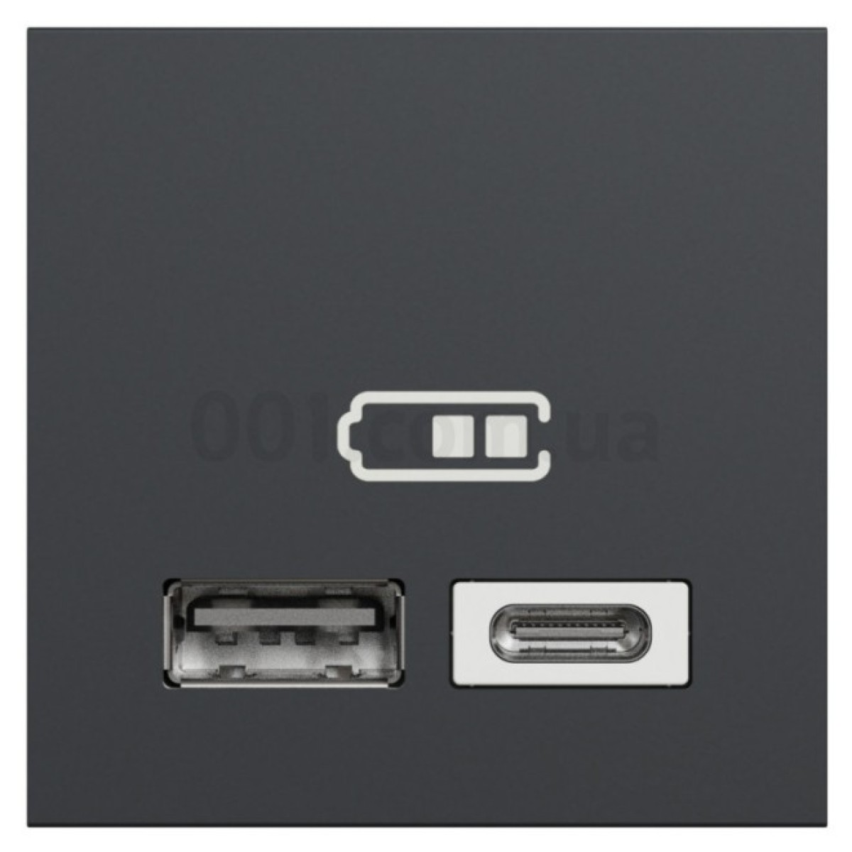 Двойная USB розетка тип A+C Unica New антрацит, Schneider Electric 98_98.jpg - фото 6